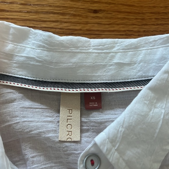 Anthropologie Pilcro Smocked Corset Blouse in White - Picture 5 of 6